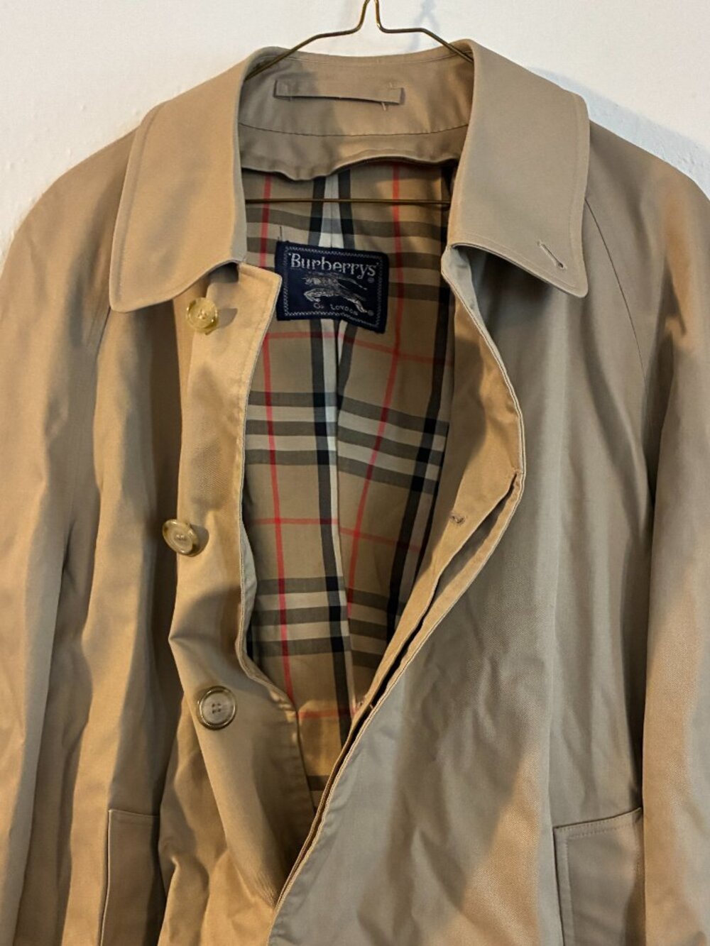 Vintage Burberry Tan Trench Rain Coat with Liner - 38S (Tailored Slim)